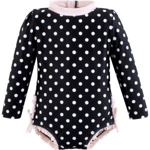 image:imageHudson Baby Unisex Baby Cotton Bodysuits Little MonkeyBlack Dot Pink Toddler