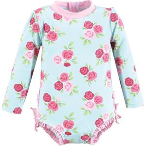 image:imageHudson Baby Unisex Baby Cotton Bodysuits Little MonkeyMint Pink Roses Toddler