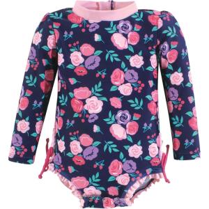 image:imageHudson Baby Unisex Baby Cotton Bodysuits Little MonkeyNavy Bright Pink Floral Baby