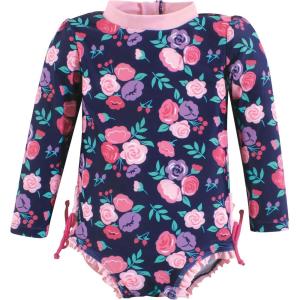 image:imageHudson Baby Unisex Baby Cotton Bodysuits Little MonkeyNavy Bright Pink Floral Toddler