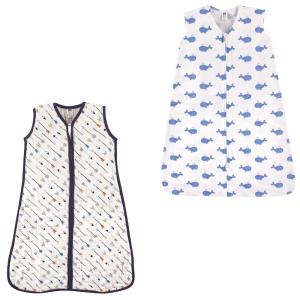 image:imageWearable Sleeping Bag Muslin amp Jersey Cotton 2PackArrowsWhale