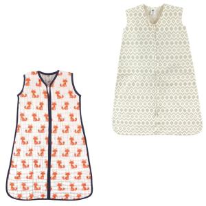 image:imageWearable Sleeping Bag Muslin amp Jersey Cotton 2PackFoxesAztec