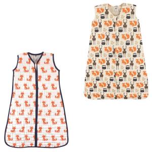 image:imageWearable Sleeping Bag Muslin amp Jersey Cotton 2PackFoxesForest