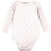 image:imageHudson Baby Baby Girls Cotton Longsleeve Bodysuits 3packBasic Pink Gray Floral