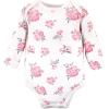image:imageHudson Baby Baby Girls Cotton Longsleeve Bodysuits 3packBasic Pink Gray Floral