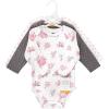 image:imageHudson Baby Baby Girls Cotton Longsleeve Bodysuits 3packBasic Pink Gray Floral
