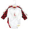 image:imageHudson Baby Baby Girls Cotton Longsleeve Bodysuits 3packFancy Rudolph