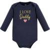 image:imageHudson Baby Baby Girls Cotton Longsleeve Bodysuits 3packGirl Daddy Pink Navy