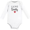 image:imageHudson Baby Baby Girls Cotton Longsleeve Bodysuits 3packGirl Daddy Red Black