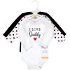 image:imageHudson Baby Baby Girls Cotton Longsleeve Bodysuits 3packGirl Daddy Red Black