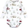 image:imageHudson Baby Baby Girls Cotton Longsleeve Bodysuits 3packGirl Holiday Village