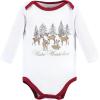 image:imageHudson Baby Baby Girls Cotton Longsleeve Bodysuits 3packGirl Holiday Village