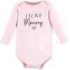 image:imageHudson Baby Baby Girls Cotton Longsleeve Bodysuits 3packGirl Mommy Pink Navy