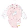 image:imageHudson Baby Baby Girls Cotton Longsleeve Bodysuits 3packGlitter Unicorn