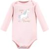 image:imageHudson Baby Baby Girls Cotton Longsleeve Bodysuits 3packGlitter Unicorn