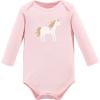 image:imageHudson Baby Baby Girls Cotton Longsleeve Bodysuits 3packGold Unicorn