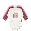 image:imageHudson Baby Baby Girls Cotton Longsleeve Bodysuits 3packLittle Love Flowers