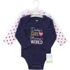image:imageHudson Baby Baby Girls Cotton Longsleeve Bodysuits 3packLove at First Sight