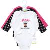 image:imageHudson Baby Baby Girls Cotton Longsleeve Bodysuits 3packMommy Latte