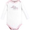 image:imageHudson Baby Baby Girls Cotton Longsleeve Bodysuits 3packPink Gray Elephant
