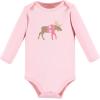 image:imageHudson Baby Baby Girls Cotton Longsleeve Bodysuits 3packPink Moose Bear