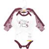 image:imageHudson Baby Baby Girls Cotton Longsleeve Bodysuits 3packPlum Wildflower