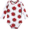 image:imageHudson Baby Baby Girls Cotton Longsleeve Bodysuits 3packPoinsettia