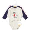 image:imageHudson Baby Baby Girls Cotton Longsleeve Bodysuits 3packRed Apple