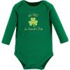 image:imageHudson Baby Baby Girls Cotton Longsleeve Bodysuits 3packSt Patricks Rainbow