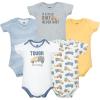 image:imageHudson Baby Infant Boys Cotton Bodysuits 5Pack Blue Construction Trucks Preemie