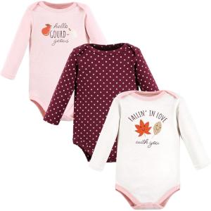 image:imageHudson Baby Baby Girls Cotton Longsleeve Bodysuits 3packCream Fall