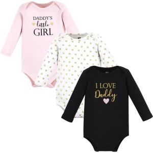 image:imageHudson Baby Baby Girls Cotton Longsleeve Bodysuits 3packGirl Daddy
