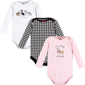 image:imageHudson Baby Baby Girls Cotton Longsleeve Bodysuits 3packGirl Dogs