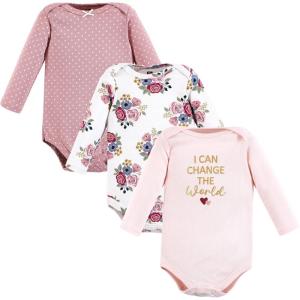 image:imageHudson Baby Baby Girls Cotton Longsleeve Bodysuits 3packGirls World