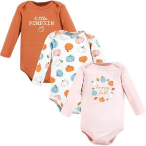 image:imageHudson Baby Baby Girls Cotton Longsleeve Bodysuits 3packHappy Fall