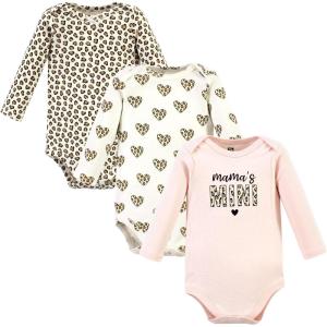 image:imageHudson Baby Baby Girls Cotton Longsleeve Bodysuits 3packLeopard Hearts