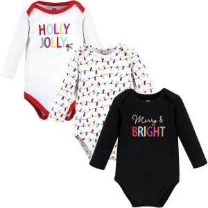 image:imageHudson Baby Baby Girls Cotton Longsleeve Bodysuits 3packMerry and Bright