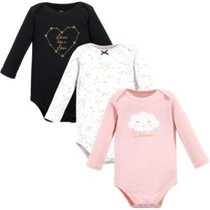 image:imageHudson Baby Baby Girls Cotton Longsleeve Bodysuits 3packPink Dreamer