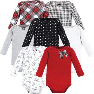 image:imageHudson Baby Baby Girls Cotton Longsleeve Bodysuits 7packWinter Bows