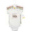 image:imageHudson Baby Infant Boys Cotton Bodysuits 5Pack Beige Safari 03 Months