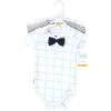 image:imageHudson Baby Unisex Baby Cotton Bodysuits Plaid Little Man Polo 912 Months