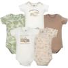 image:imageHudson Baby Infant Boys Cotton Bodysuits 5Pack Beige Safari 03 Months