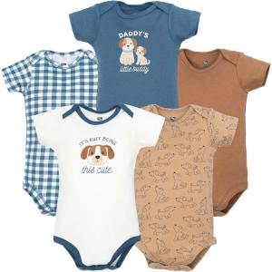 image:imageHudson Baby Infant Boys Cotton Bodysuits 5Pack Ruff Being Cute Dog 36 Months