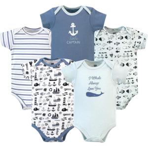 image:imageHudson Baby Infant Boys Cotton Bodysuits 5PackNautical
