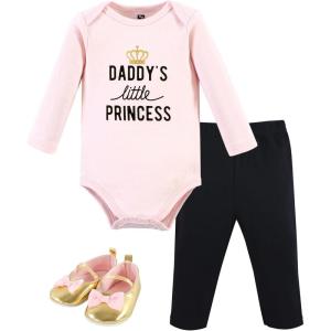 image:imageHudson Baby Unisex Baby Cotton Bodysuit Pant and Shoe SetDaddys Little Princess