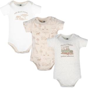 image:imageHudson Baby Unisex Baby Cotton Bodysuits 3PackBeige Safari