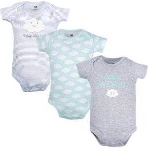 image:imageHudson Baby Unisex Baby Cotton Bodysuits 3PackHello World Cloud