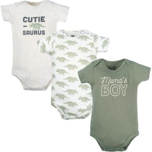 image:imageHudson Baby Unisex Baby Cotton Bodysuits 3PackMamas Boy Dino