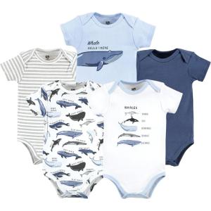 image:imageHudson Baby Unisex Baby Cotton Bodysuits 5packBoy Whale Types
