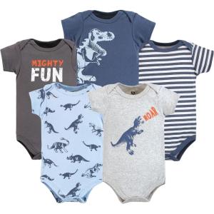 image:imageHudson Baby Unisex Baby Cotton Bodysuits 5packDino Roar